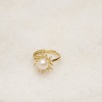 Handmade Flower Design Silver Ring with Pearl