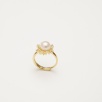 Handmade Flower Design Silver Ring with Pearl