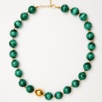 Handmade Design Silver Necklace With Malachite Stone