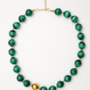 Handmade Design Silver Necklace With Malachite Stone