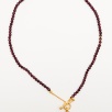 Handmade Garnet Stone Antique Coin Design Silver Necklace