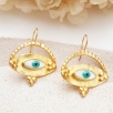Handmade Design Brass Earring With Eye Design