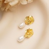 Handmade Design Brass Earrings With Floral Design