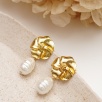 Handmade Design Brass Earrings With Floral Design