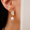 Handmade Design Silver Earrings Mother of Pearl and Pearl
