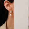 Handmade Design Silver Earrings Mother of Pearl and Pearl