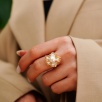 Handmade Design Silver Ring with Mother of Pearl and Pearl