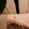 Handmade Silver Bracelet With Amethyst Stone