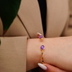 Handmade Silver Bracelet With Amethyst Stone