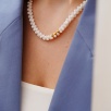 Handmade Design Silver Necklace with Mother of Pearl