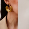 Handmade Brass Earrings with Ruby Stone