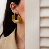 Handmade Brass Earrings with Ruby Stone