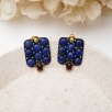 Handmade Design Silver Earrings With Lapis Lazuli Stone