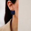 Handmade Design Silver Earrings With Lapis Lazuli Stone