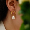 Handmade Design Silver Earrings with Pearl