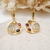 Handmade Design Silver Earrings Tourmaline and Aqua Marine