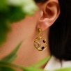 Handmade Design Silver Earrings Tourmaline and Aqua Marine