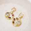 Handmade Design Silver Earrings Tourmaline and Aqua Marine