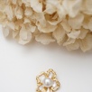 Handmade Silver Brooch with Pearls and Mother-of-Pearl