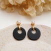 Handmade Design Silver Earrings with Pearl and Onyx Stones