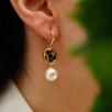 Handmade Design Pearl and Pearl Silver Earrings