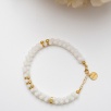 Handmade Design Silver Bracelet With Mother of Pearl Stone