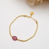 Handmade Design Gold Plated Silver Bracelet with Tourmaline