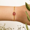 Handmade Design Gold Plated Silver Bracelet with Tourmaline