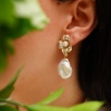 Handmade Design Baroque Pearl Silver Earrings
