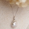 Handmade Gold Plated Silver Necklace With Baroque Pearl