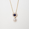 Handmade Gold Plated Silver Necklace with Lapis Lazuli, Mother of Pearl and Pearl
