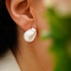 Handmade Design Baroque Pearl Silver Earrings