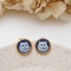 Handmade Design Chalcedony Stone Cameo Earrings