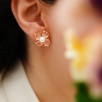 Handmade Design Pearl Enamel Embroidered Silver Earrings