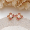 Handmade Design Pearl Enamel Embroidered Silver Earrings