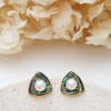 Handmade Design Pearl and Pearl Silver Earrings