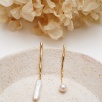 Handmade Design Silver Pearl Earrings With Chain