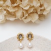 Handmade Design Pearl and Pearl Silver Earrings