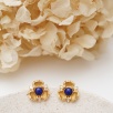 Handmade Lapis Lazuli and Mother-of-Pearl Silver Earrings with Design