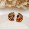 Silver Earrings with Agate and Lapis Lazulu Stones
