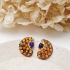 Silver Earrings with Agate and Lapis Lazulu Stones