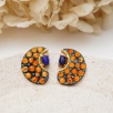 Silver Earrings with Agate and Lapis Lazulu Stones