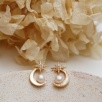Silver Earrings with Pearl and Pearl Moon Star Design