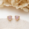Rose Quartz Stone Brass Earrings