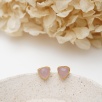 Rose Quartz Stone Brass Earrings