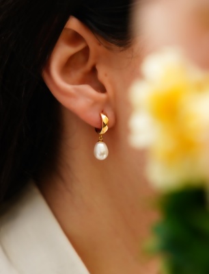 Silver Earrings with Pearls