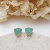 Akua Chalcedony Stone Brass Earrings