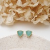Akua Chalcedony Stone Brass Earrings