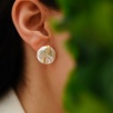 Baroque Pearl Silver Earrings with Zircon Detailed