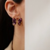 Silver Earrings with Butterfly Design with Tourmaline Stone